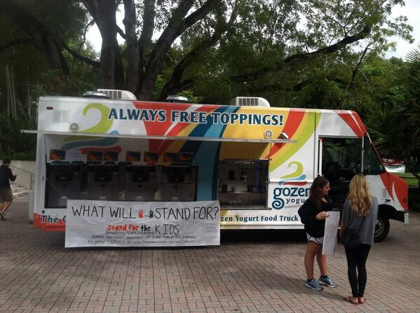 GozenYogurt's tweet photo. Raising money with UMiami Dance Marathon for Miami Children's Hospital @CANESdm http://t.co/QF2qk5hYDJ