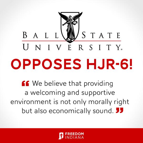freedom_indiana's tweet image. . @BallState says opposing #HJR6 is "not only morally right but also economically sound." #freedomIN #lgbt #INLegis