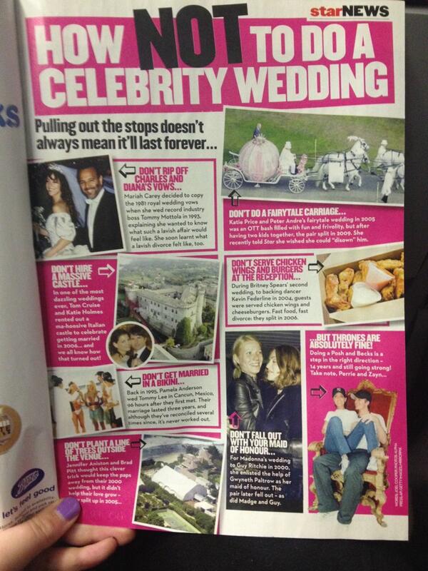 NewChapterW's tweet image. How NOT to do a celebrity wedding! #starmagazine