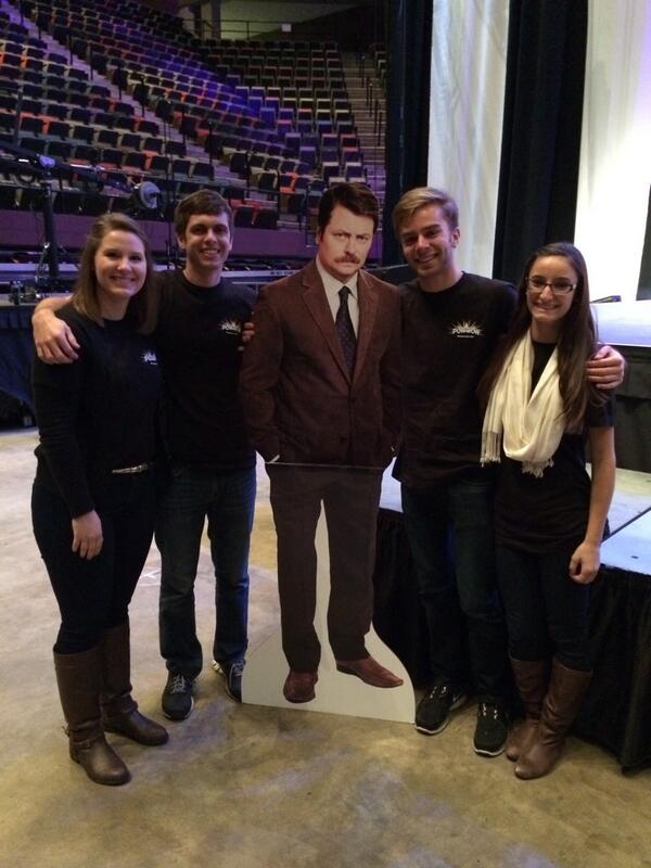 FSU_PowWow's tweet photo. Some of our Pow Wow Committee with @Nick_Offerman #FSUHC2013 http://t.co/9ZkfT40Qmp