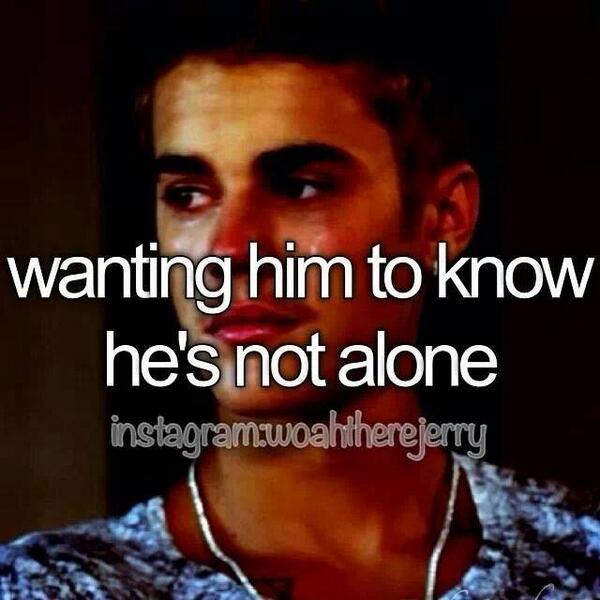 TheJBieberWife's tweet photo. He is not Alone. He has us Beliebers we never let him go :( http://t.co/O1nl9KIXs0