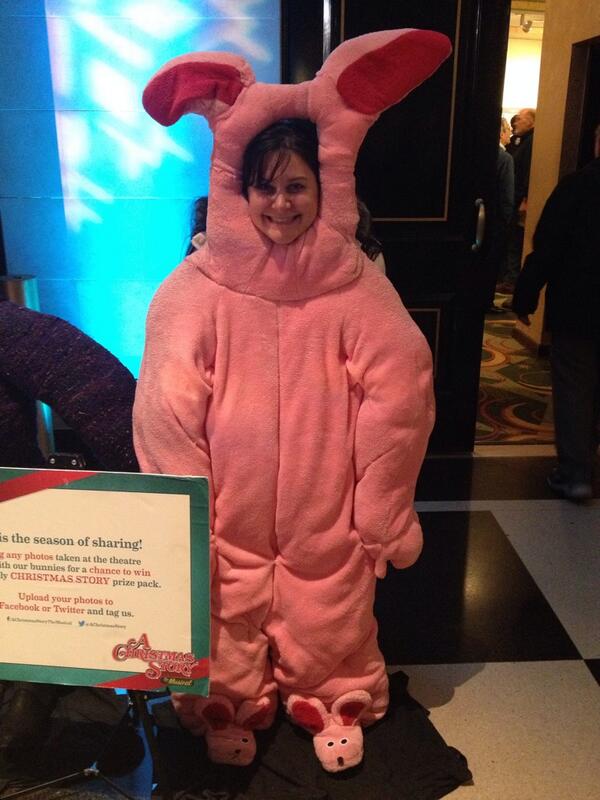 breebree983's tweet photo. I look like a deranged Easter Bunny!  Having a blast at this show tonight! @AChristmasStory #pinknightmare http://t.co/2QuSg9uLoZ