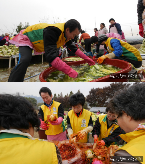 신천지 과천교회 자원봉사단은 과천에 계신 독거 노인들께 매주 금요일마다 반찬을 나눠 드리고 있어요. 사진은 신천지 과천교회 김장하는 날~♥