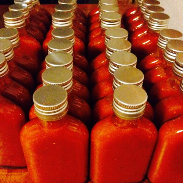 crazybsauce's tweet photo. Bottling time. Hot stuff. http://t.co/43GrDP5JMp