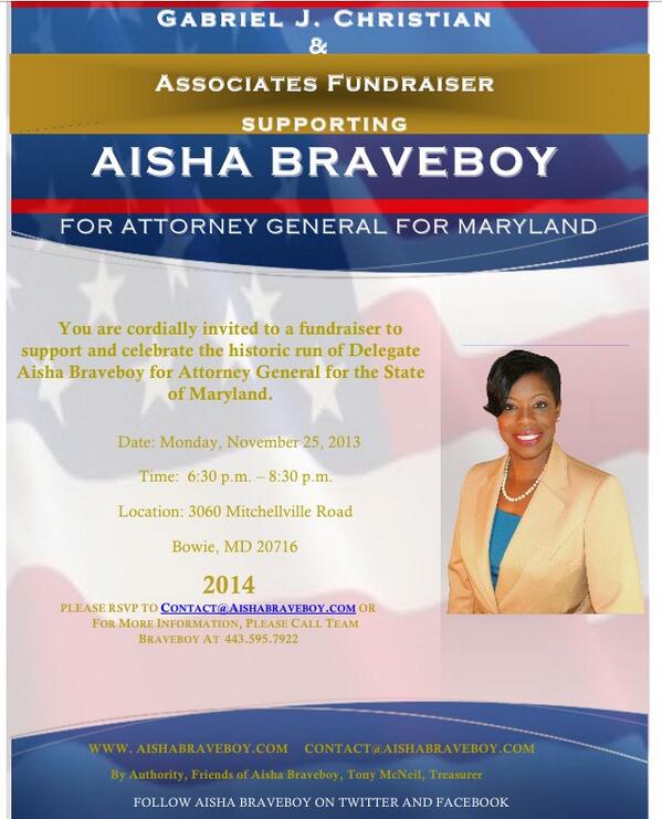 ABraveboy2014's tweet photo. Support Aisha Braveboy for Attorney General for Maryland 2014! http://t.co/q2ckxMRvVp