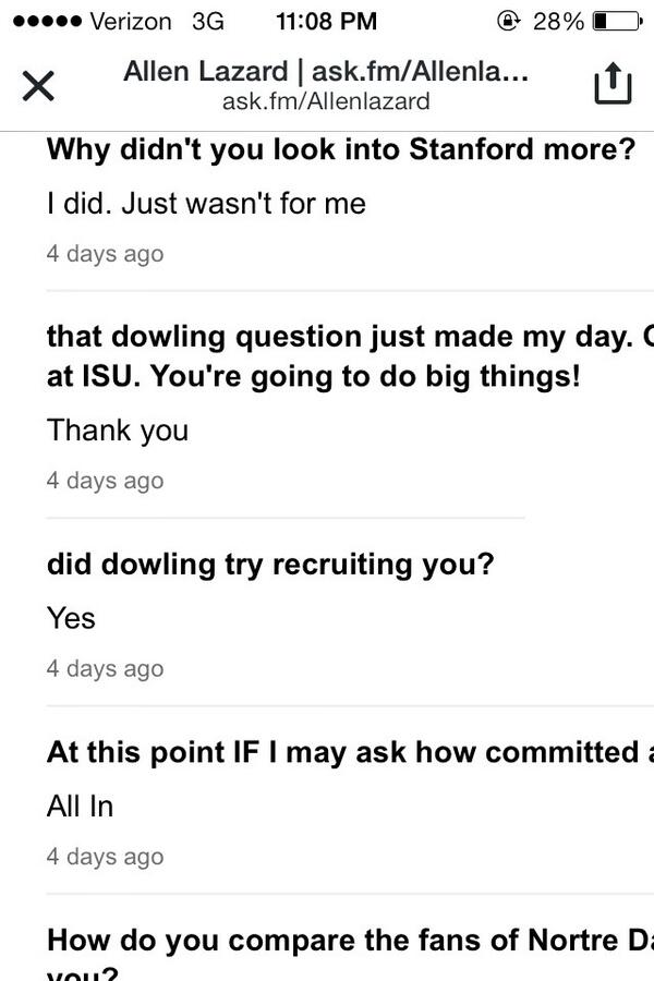IowaHSSports's tweet photo. Does Dowling recruit? @AllenLazard http://t.co/rJYcymNo0Z