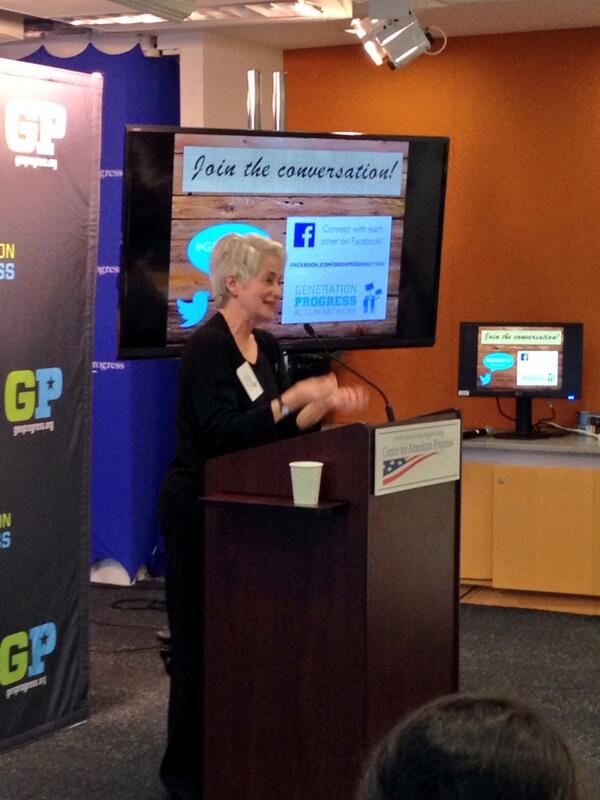 genprogress's tweet photo. Heather Booth speaks about the power of organizing at #genact13 http://t.co/IxYCWiLqPo