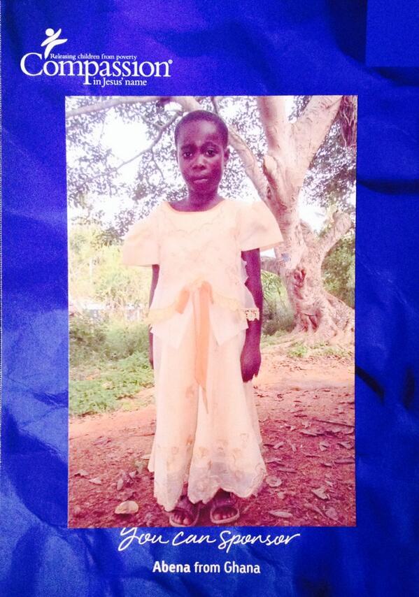 NathanRutledge5's tweet photo. Thank You XCEL &amp; Compassion for helping me sponsor Abena from Ghana! Just 7 Years old :D # GOD IS GOOD http://t.co/XLzeDYWXUr