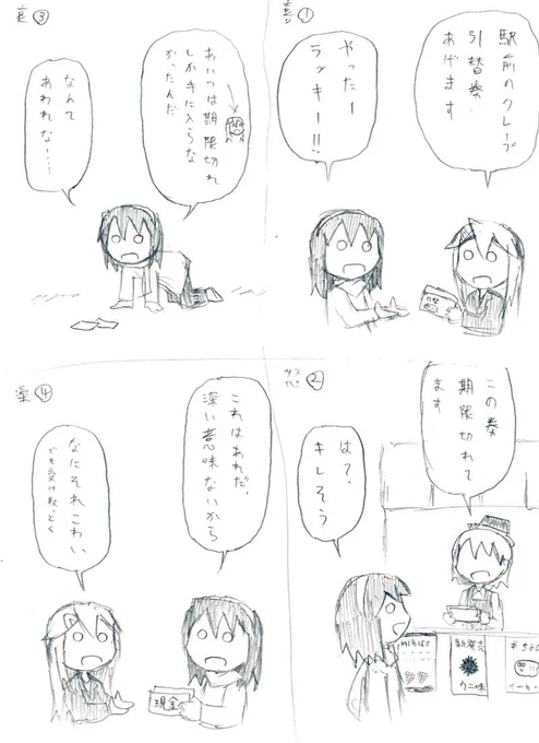 で描いた喜怒哀楽の4コマ 