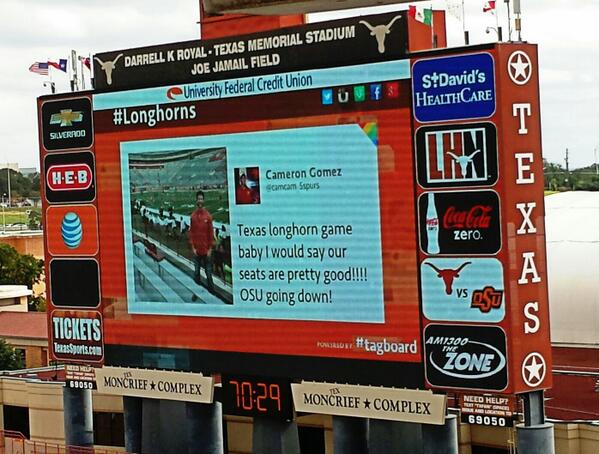 Everything is bigger in Texas - especially this @Tagboard! #Tagboard #Longhorns @TexasSports