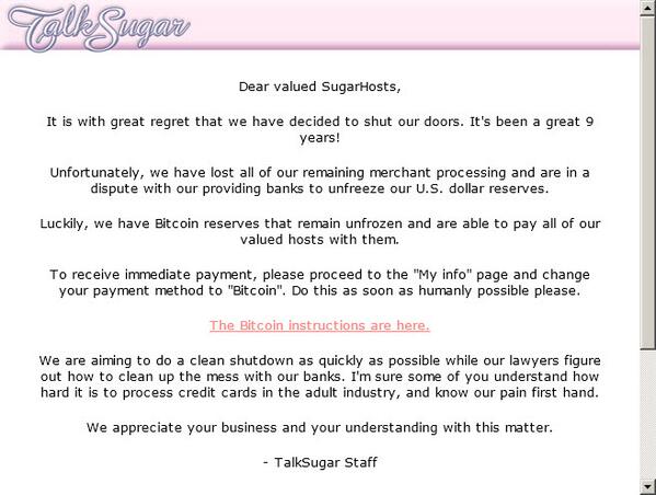BellaDaisy22's tweet photo. #TalkSugar is shut down... http://t.co/qqCeF6YVbi
