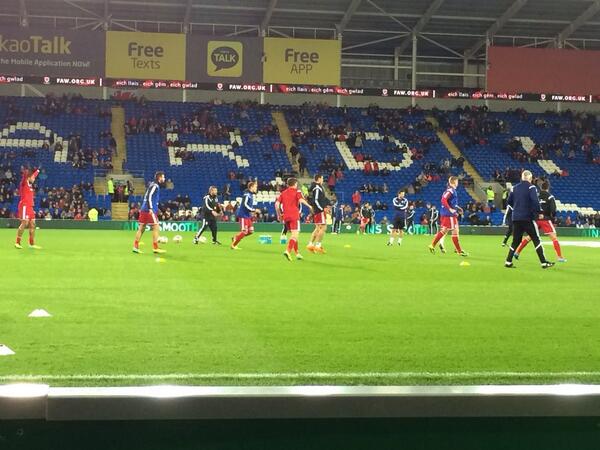 Perfect pitchside view #rowA #WalvFin @FAW_Tickets @Vauxhall_Wales