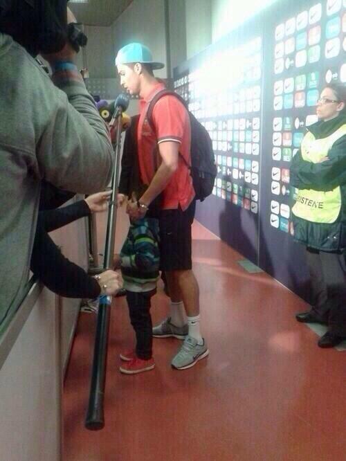 Cristiano Ronaldos son interrupts his press chatter asking Daddy, can I sleep with you tonight?