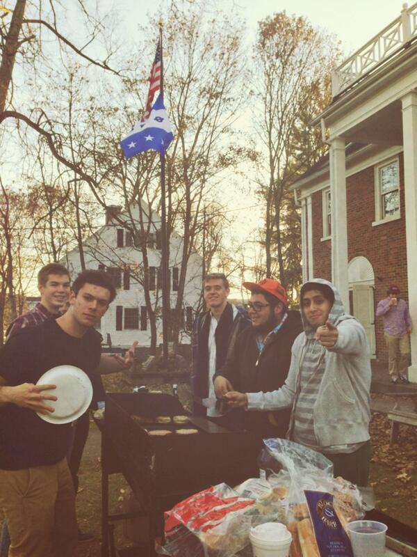 acecollier's tweet photo. @PhiDeltColgate grilling after rugby. Go Still Reds! http://t.co/J5X9Sq5lue