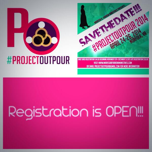 ProjectOutpour's tweet image. Register and save your spot for #ProjectOutpour2014! Join us 4/24-26th! You can register NOW! Projectoutpour.org
