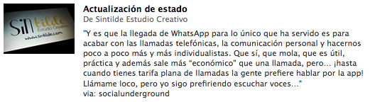 Sintilde_EC's tweet photo. ¿Para qué ha servido #Whatsapp? http://t.co/jskbE62RrM