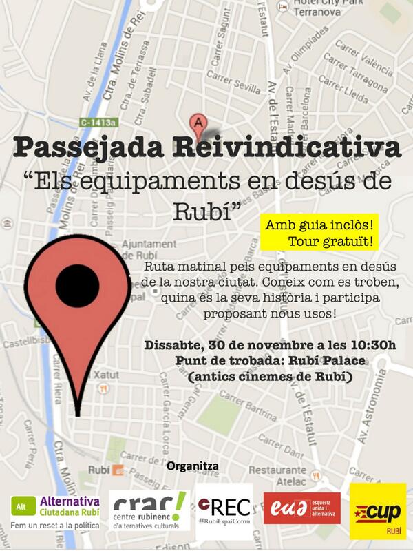 CasinoRubi's tweet photo. Passejades reivindicatives per #rubicity @Pinar_rubicity @CellerCoopRubi  @RubiPalace1  @AteneuRubicity  @Rata_Oscar http://t.co/nQr4HCKaD8
