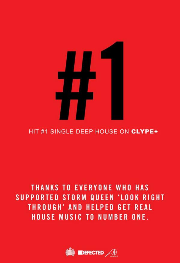tx4us's tweet photo. Storm Queen with 'Look Right Through' (MK Remix) it's number #1 on Clype+, let's go: http://t.co/jMN1ktK87x | http://t.co/M7XUKMIL9S