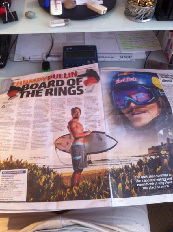 MattMacAlpha's tweet photo. @chumpypullin @TimHoran12 @Grant_Hackett Nice double page article today mate. http://t.co/89v1vWTf4I