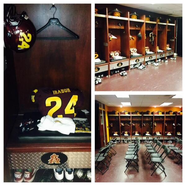 TheSunDevils's tweet image. Ready for #AnyChallenge. RT @FootballASU All-access inside the #SunDevil locker room #OSUvsASU