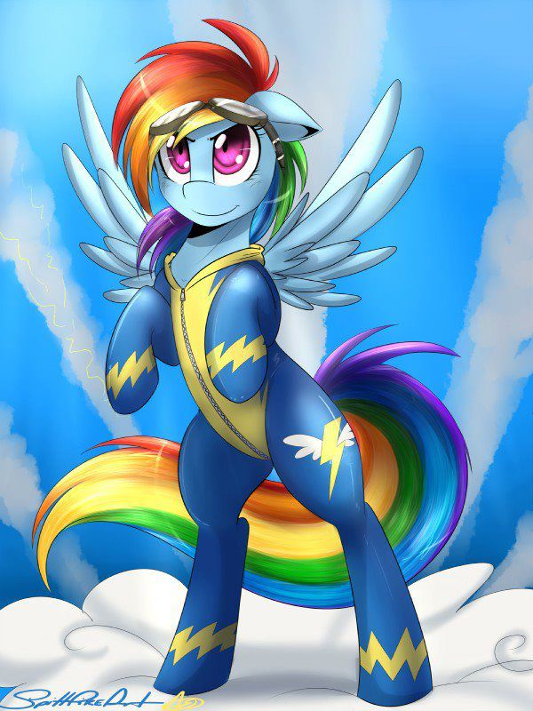 Flutterdash13's tweet image. RD: This is me in my super cool Wonderbolts costume! I'm so fricking awesome! #RainbowDash