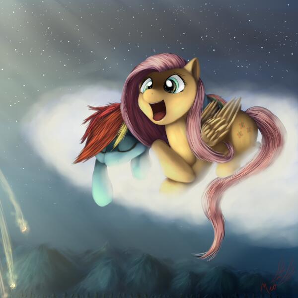 Flutterdash13's tweet image. FS: Sometimes I like to stay up late and watch fireworks.
RD: Yeah, like SUPER late!
FS: Shush!
#Flutterdash