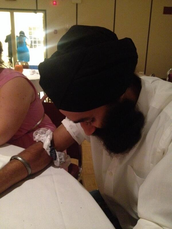 kenmagill's tweet photo. @DrChanpreet Look who caught the garter!!! @KartarKalsi #timetosettledown #feelbadforhisfuturemrs http://t.co/0tL3TCCQar