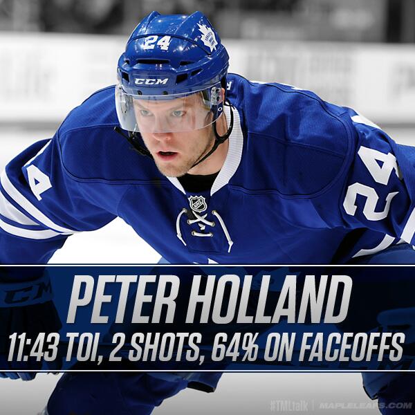 MapleLeafs's tweet photo. By The Numbers: Peter Holland's #Leafs' debut #TMLtalk http://t.co/tMAILNtqpN