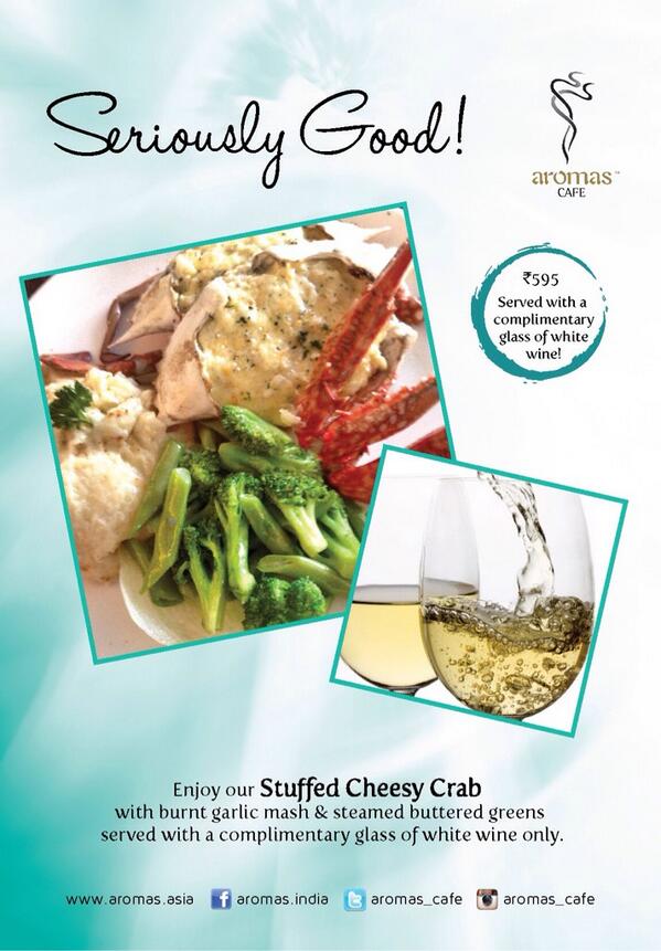 aromas_cafe's tweet photo. Stuffed Cheesy Crab  @aromas_cafe #powai for limited time! #seriouslygood #newmenu #mains #seafood @powaiinfo http://t.co/fGca73fEDb