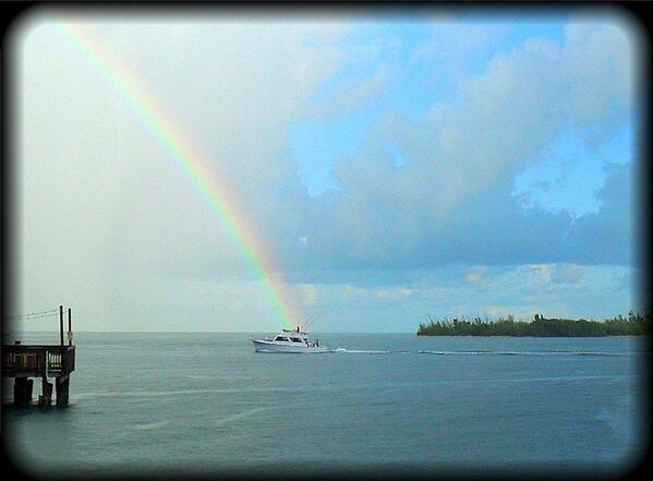 ronjons's tweet photo. Pretty cool being the boat at the end of the rainbow!  Thanks to the Key West store for the pic! http://t.co/rkXDC06UPS