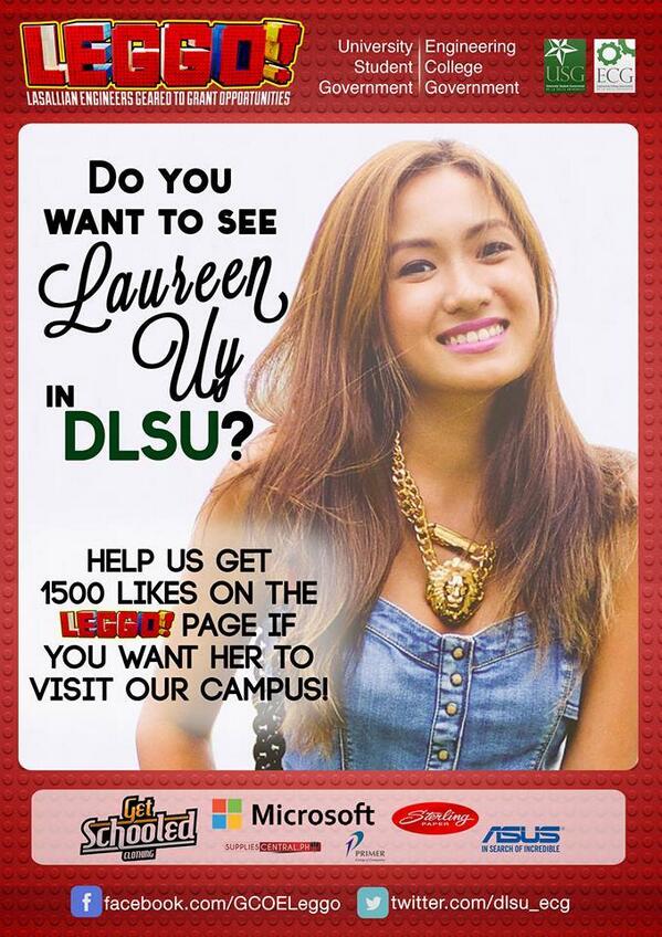 moneudela's tweet image. Crush mo ba si Laureen Uy? GO TO EGT  #ENGWEEK #LEGGO2013