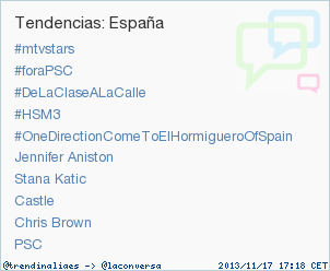 trendinaliaES's tweet photo. #DeLaClaseALaCalle acaba de convertirse en TT ocupando la 3ª posición en España. Más en http://t.co/S5ERKSUhTD http://t.co/9y30Xrj2xp