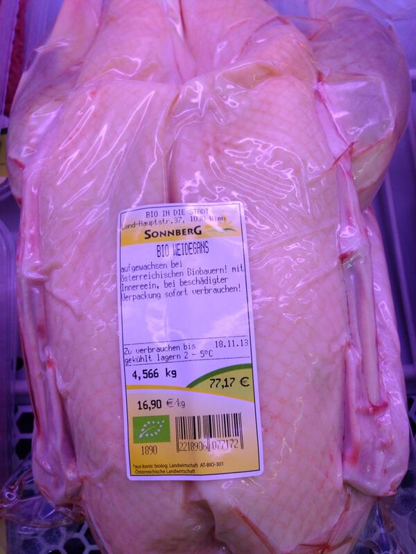 Bei aller Liebe zu bio, aber 77€ für ein Gansl?