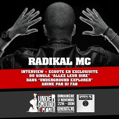 diegotriomphe's tweet image. Rendez-vous ce soir à 22h dans l'émission #UndergroundExplorer avec @RadikalMC @DJSTRESH @DJFABHHR sur @generations!