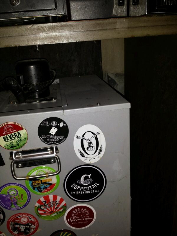 fcaseyf's tweet image. Sharing sticker space at Moeder Lambic with oxbow brewing