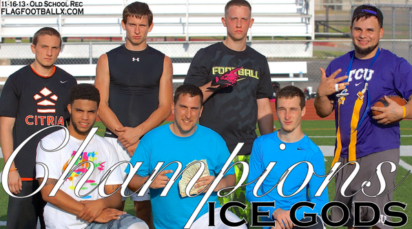 FlagFootballX's tweet photo. Congratulations Ice Gods, Old School Rec Champs - Next tournament is this week Nov 23 at LD Bell - text 8173680800 http://t.co/la7yzImygq