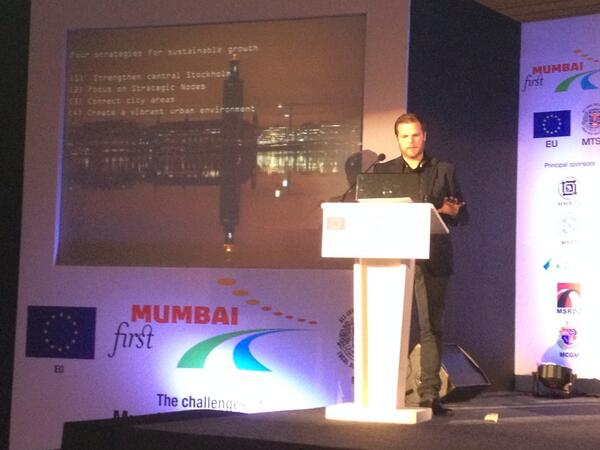 SwedeninMumbai's tweet photo. Swedish architect + planner for city #Stockholm speaks about #sustainable Stockholm Royal Seaport #Mumbai http://t.co/zJt0iNXGf4