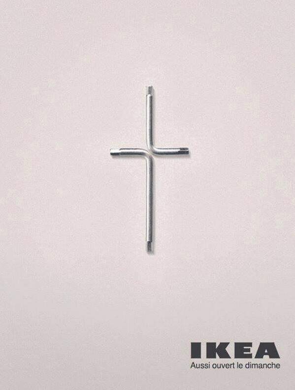 weloveadverts's tweet photo. Ikea abre en Francia los domingos (día sagrado) y ha lanzado esta campaña para comunicarlo. ¿Polémica a la vista? http://t.co/PbRWXeX9rw