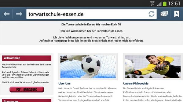 TorwartEssen's tweet photo. Ein Screenshot der Neuen Webseite http://t.co/3Cuf8bPusY