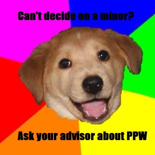 ProWritingTweet's tweet image. That shiny PPW minor sure would look nice on that drab degree. Even Advice Dog knows where it's at. #advicedog #MSU