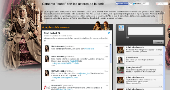 rtve's tweet photo. ¡Atención! Esta noche el #ChatIsabel con @NaniNanirs y @BorracheroAli ¡A comentar #Isabel24!
http://t.co/4muxQv67ol http://t.co/9O4hi6x2dF