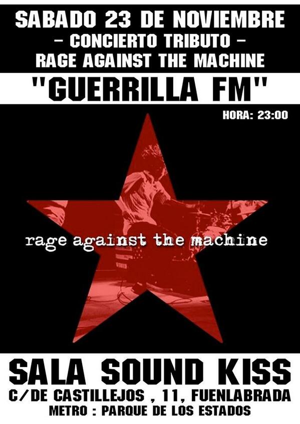 PowerBackRATM's tweet photo. Este Sabado 23, por 3euros CON CONSUMICION!!  El que se lo pierda es que no le gusta nada la farra... VAMOS!!! http://t.co/aMWbpDK5Kk
