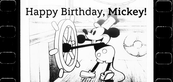 Disney's tweet image. Happy birthday, Mickey.