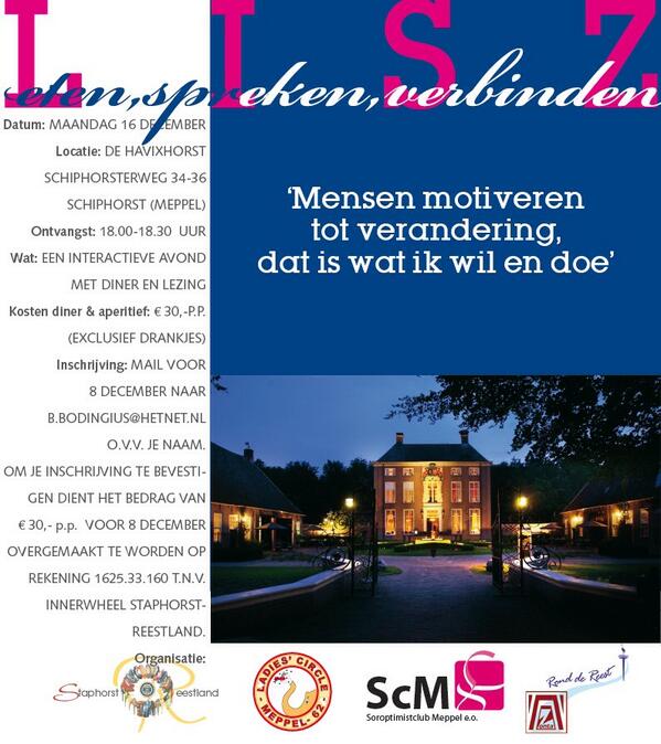 En ondertussen al weer bezig met het volgende evenement! Zin in een leuke, inspirerende avond? Kom naar LISZ!