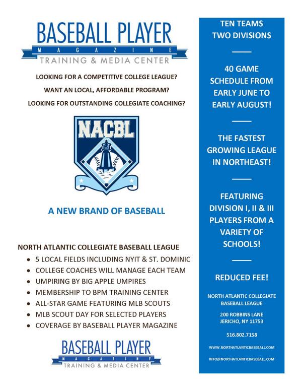 Join The North Atlantic Collegiate Baseball League at northatlanticbaseball.com.