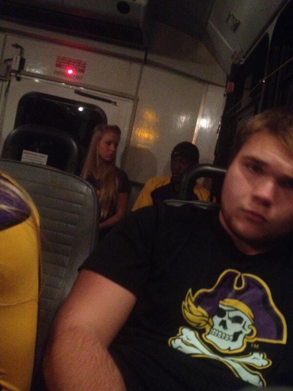 On the bus to Duke and we have the trouble makers in the back 😉💜💛