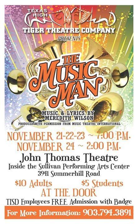 Tex_Rep's tweet photo. Come out this THURSDAY NIGHT for the OPENING NIGHT of THE MUSIC MAN at Texas High School! http://t.co/drMUhhf4yu
