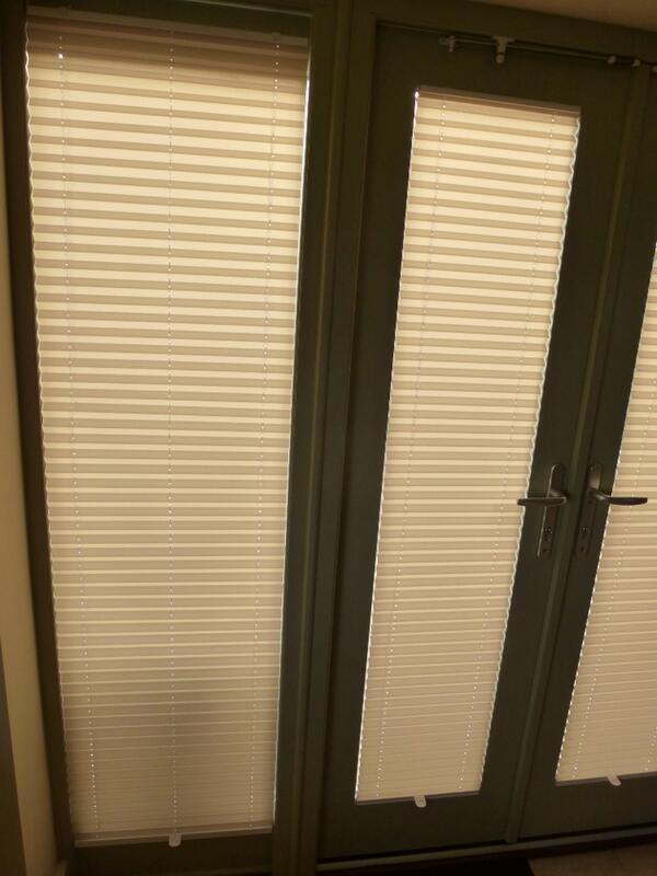 SaxonBlinds's tweet photo. Installing in new builds today #Gracehomes #Burtonlatimer window pleated blinds to kitchen French doors http://t.co/vxcr3OvZB0