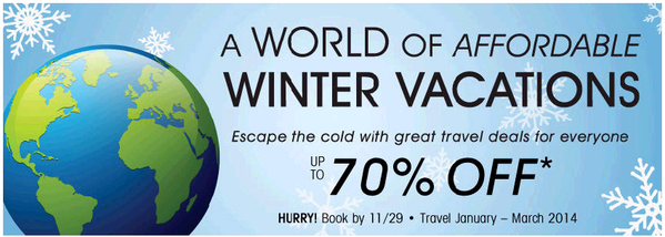 LibertyTravelE's tweet photo. THERE'S STILL TIME TO BOOK YOUR WINTER TRAVEL!
SAVE UP TO 70% OFF! http://t.co/bGl4GFeQRK