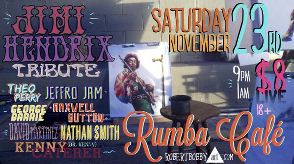 only1TheoPerry's tweet image. #CbusHendrixTribute2013 @614Magazine @CbusLocalMusic @columbus_groove @Columbus_Now Jimi Hendrix Tribute at #Rumba